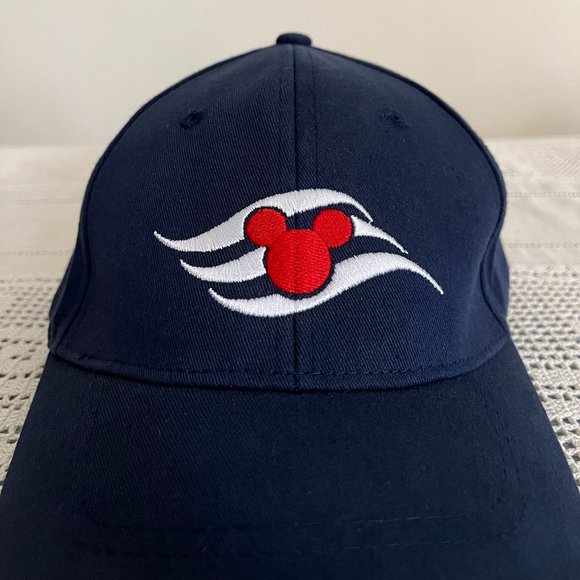 Disney Cruise Line Mickey Mouse adjustable baseball hat navy, beige, white & red - Picture 2 of 8